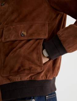 Andre Suede Jacket Jazzwood Classic Suede Bomber Jacket MENS TOPS Photo 6