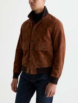 Andre Suede Jacket Jazzwood Classic Suede Bomber Jacket MENS TOPS Photo 7