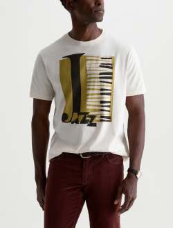 Bryce Crew P Jazz Key M Ivory Dust Classic Graphic Tee MENS TOPS Photo 2