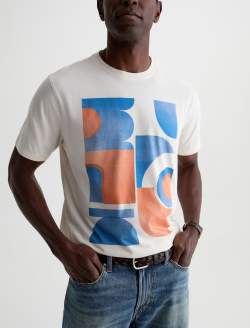 Bryce Crew Modern Jazz Collage Ivory Dust Classic Graphic Tee MENS TOPS Photo 3