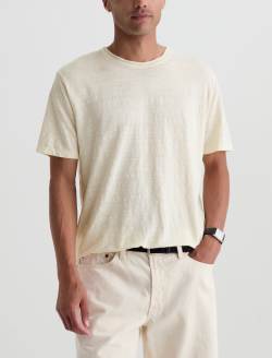 Bryce Crew Champagne Classic Linen Tee MENS TOPS Photo 2