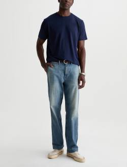 Bryce Crew Deep Navy Classic Linen Tee MENS TOPS Photo 5
