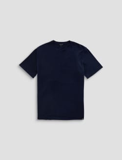 Bryce Crew Deep Navy Classic Linen Tee MENS TOPS Photo 1