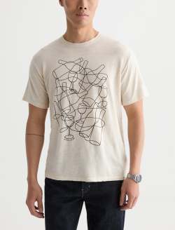 Bryce Crew P Wine Line Champagne Classic Linen Tee MENS TOPS Photo 2