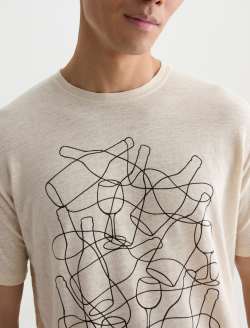 Bryce Crew P Wine Line Champagne Classic Linen Tee MENS TOPS Photo 3