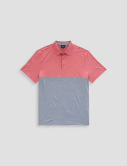 Decker Polo Sunset Red/Naval Blue Melange Green Label Collection MENS TOPS Photo 1