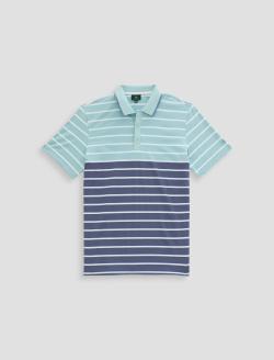 Baxter Stripe Polo Surf/Blue Steel/Bright White Green Label Collection MENS TOPS Photo 1