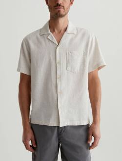 Foster Shirt Oatmeal Relaxed Fit Camp Shirt MENS TOPS Photo 2