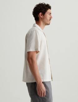 Foster Shirt Oatmeal Relaxed Fit Camp Shirt MENS TOPS Photo 4