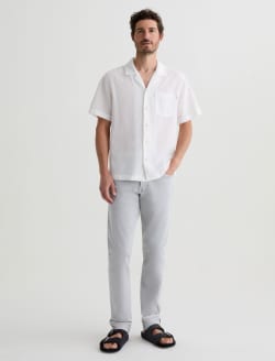 Foster Shirt White Camp Collar Shirt MENS TOPS Photo 5