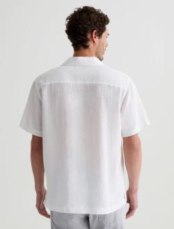 Foster Shirt White Camp Collar Shirt MENS TOPS Photo 8