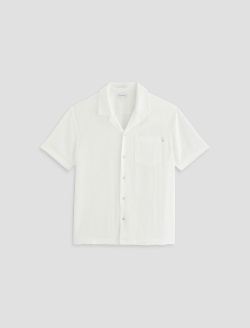 Foster Shirt White Camp Collar Shirt MENS TOPS Photo 1