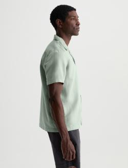 Foster Shirt Faded Moss Relaxed Linen Camp Shirt MENS TOPS Photo 4