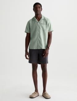 Foster Shirt Faded Moss Relaxed Linen Camp Shirt MENS TOPS Photo 5