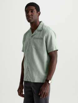 Foster Shirt Faded Moss Relaxed Linen Camp Shirt MENS TOPS Photo 7
