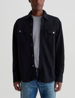 Elias Shirt Jacket True Black Oversized Shirt Jacket MENS TOPS Photo 1