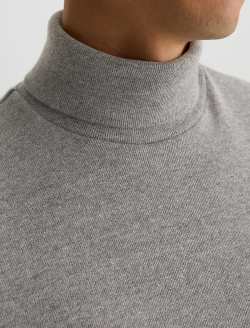 Canon Turtleneck Heather Grey Classic Fit Long Sleeve Rib MENS TOPS Photo 6