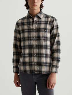 Aiden Shirt Cozy Plaid Vintage Green Multi Classic Long Sleeve Button-Up Shirt MENS TOPS Photo 1