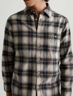 Aiden Shirt Cozy Plaid Vintage Green Multi Classic Long Sleeve Button-Up Shirt MENS TOPS Photo 2