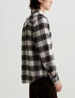 Aiden Shirt Fine Plaid Cream Multi Classic Long Sleeve Button-Up Shirt MENS TOPS Photo 6
