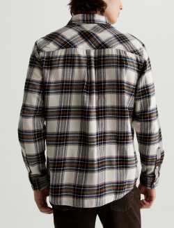 Aiden Shirt Fine Plaid Cream Multi Classic Long Sleeve Button-Up Shirt MENS TOPS Photo 7