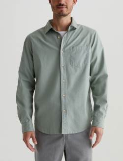 Aiden Shirt Matcha Latte Classic Button Up Shirt MENS TOPS Photo 2