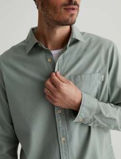 Aiden Shirt Matcha Latte Classic Button Up Shirt MENS TOPS Photo 3