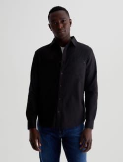 Aiden Dress Shirt True Black Classic  Long Sleeve Button Up Shirt MENS TOPS Photo 1