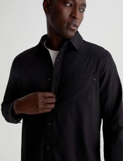 Aiden Dress Shirt True Black Classic  Long Sleeve Button Up Shirt MENS TOPS Photo 2