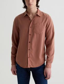 Aiden Shirt Mesa Rust Classic Button Up Shirt MENS TOPS Photo 2
