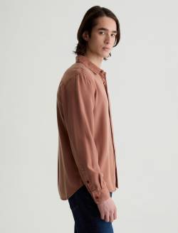 Aiden Shirt Mesa Rust Classic Long Sleeve Button-Up Shirt MENS TOPS Photo 4