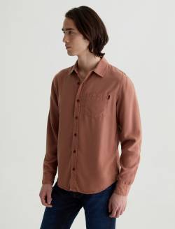 Aiden Shirt Mesa Rust Classic Long Sleeve Button-Up Shirt MENS TOPS Photo 7
