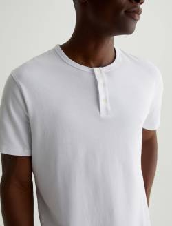 Bryce Short Sleeve Henley True White Classic Henley MENS TOPS Photo 2