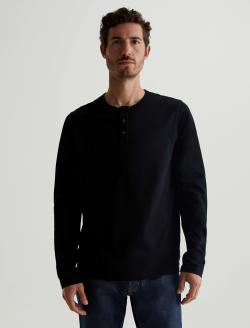 Bryce Long Sleeve Henley True Black Classic Henley MENS TOPS Photo 1