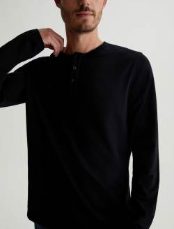 Bryce Long Sleeve Henley True Black Classic Henley MENS TOPS Photo 2