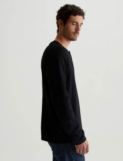 Bryce Long Sleeve Henley True Black Classic Henley MENS TOPS Photo 3