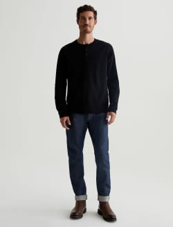 Bryce Long Sleeve Henley True Black Classic Henley MENS TOPS Photo 4