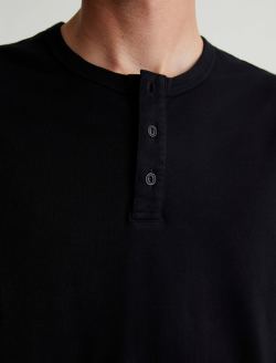 Bryce Long Sleeve Henley True Black Classic Henley MENS TOPS Photo 5