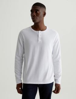 Bryce Long Sleeve Henley True White Classic Henley MENS TOPS Photo 1