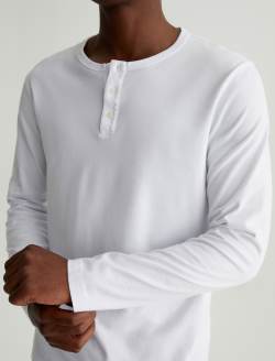 Bryce Long Sleeve Henley True White Classic Henley MENS TOPS Photo 2