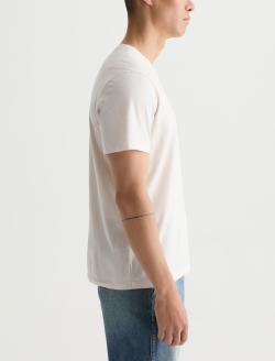 Wesley Crew AG Distress Logo Ivory Dust Relaxed Short Sleeve MENS TOPS Photo 4
