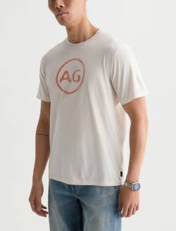 Wesley Crew AG Distress Logo Ivory Dust Relaxed Short Sleeve MENS TOPS Photo 7