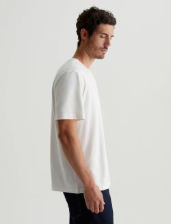 Wesley Crew Ivory Dust Relaxed T-Shirt MENS TOPS Photo 3