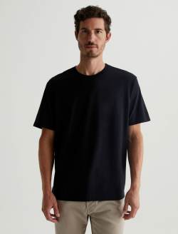 Wesley Crew True Black Relaxed T-Shirt MENS TOPS Photo 2