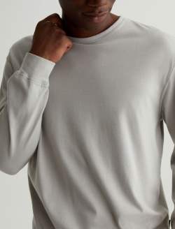 Wesley Pullover Silver Gray Relaxed Crew Neck Pullover MENS TOPS Photo 2