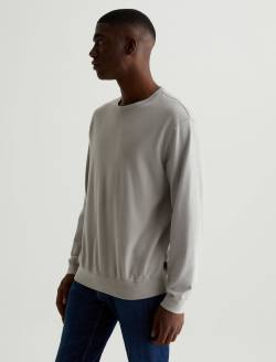 Wesley Pullover Silver Gray Relaxed Crew Neck Pullover MENS TOPS Photo 6