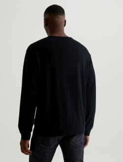 Wesley Pullover True Black Relaxed Crew Neck Pullover MENS TOPS Photo 7
