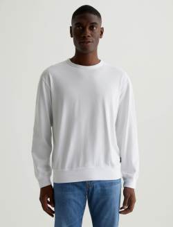 Wesley Pullover True White Relaxed Crew Neck Pullover MENS TOPS Photo 1