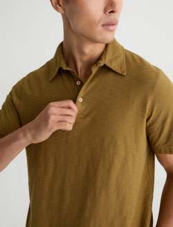 Bryce Short Sleeve Polo Sulfur Mustard Classic Short Sleeve Polo MENS TOPS Photo 3