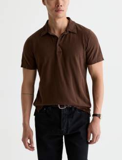 Bryce Short Sleeve Polo Sulfur Wood Brown Classic Short Sleeve Polo MENS TOPS Photo 2